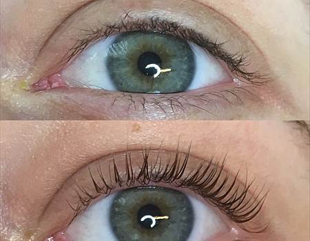 Wimpernlifting  vorher nachher